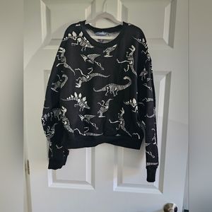 Modcloth Dinosaur skeleton cropped sweater